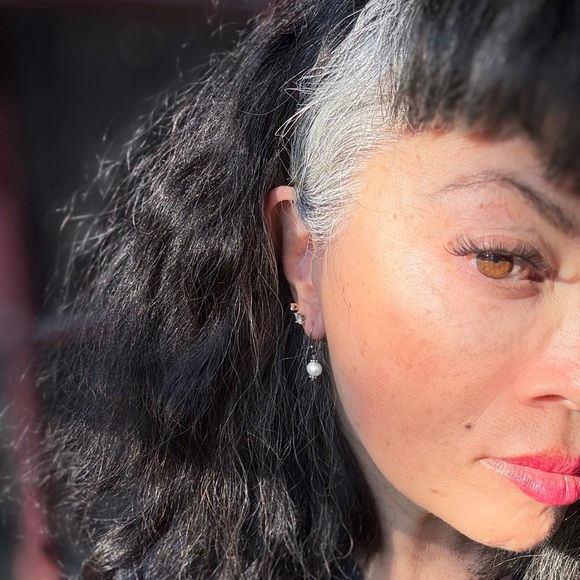 Dainty Freshwater Pearl Drop Earrings Stainless Steel Ear Wire - Picture 6 of 10